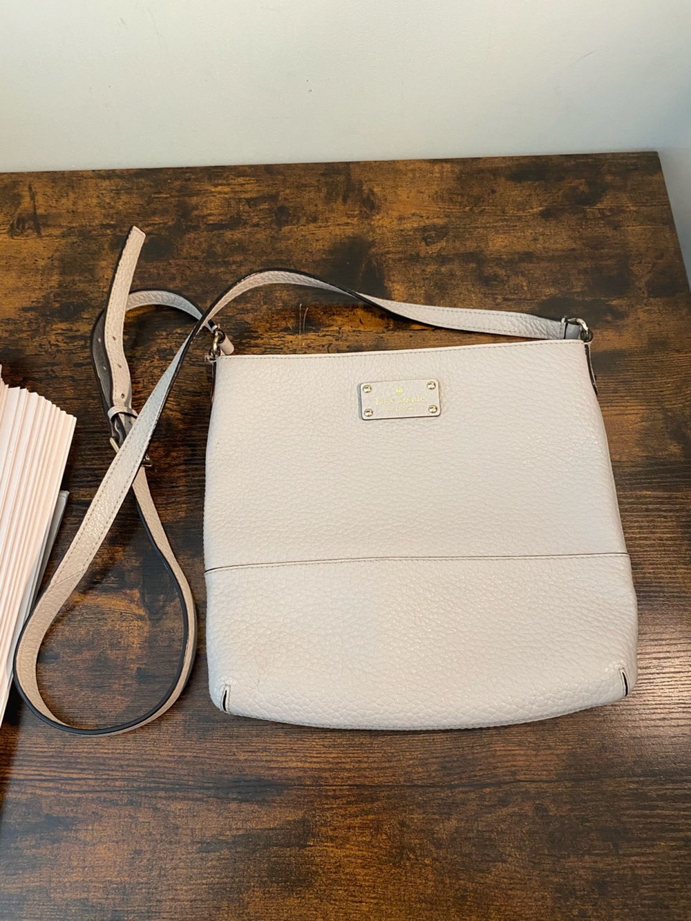 kate spade Pebbled Leather Crossbody in with Gold Hardware